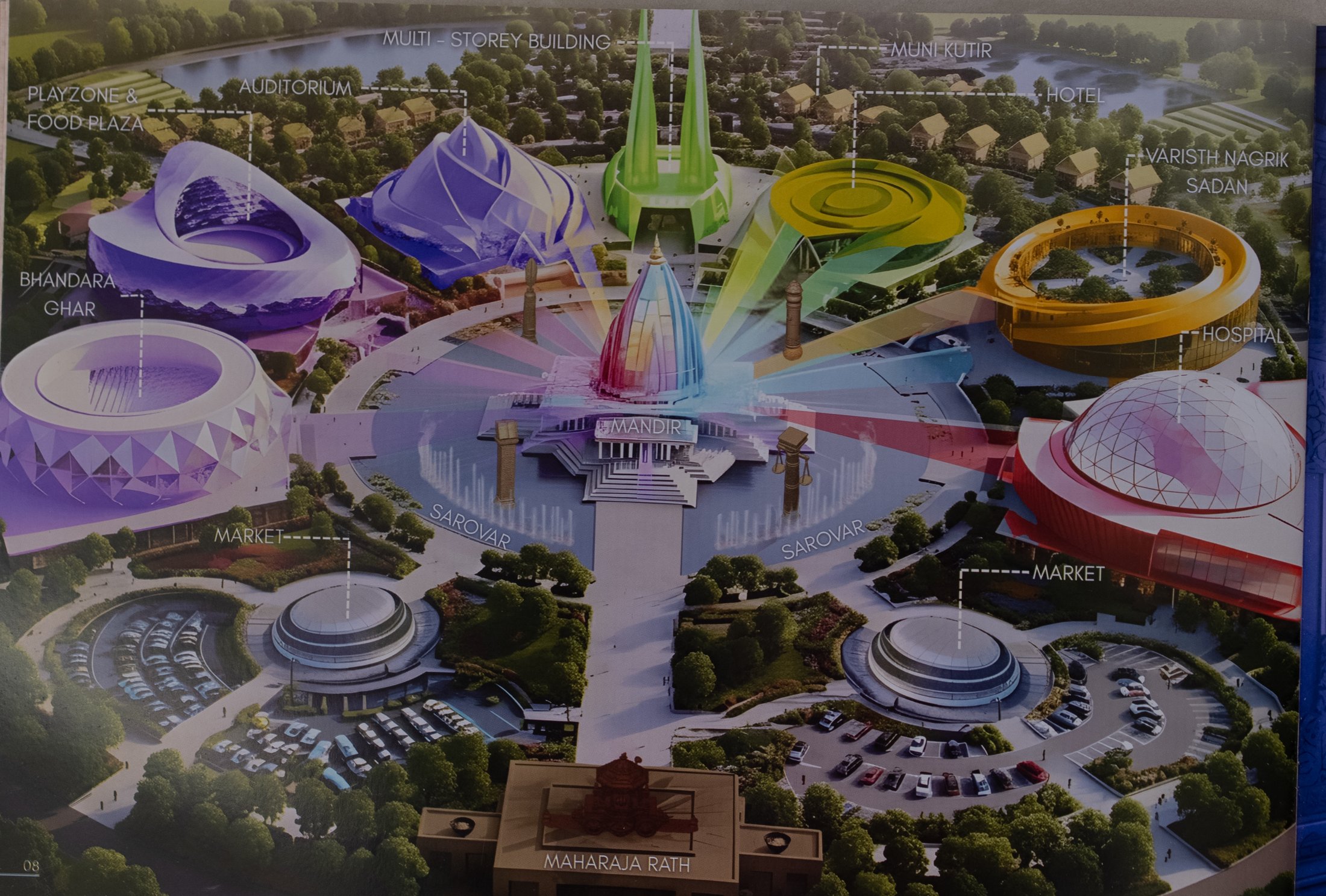 Aerial masterplan of Agarmath by day