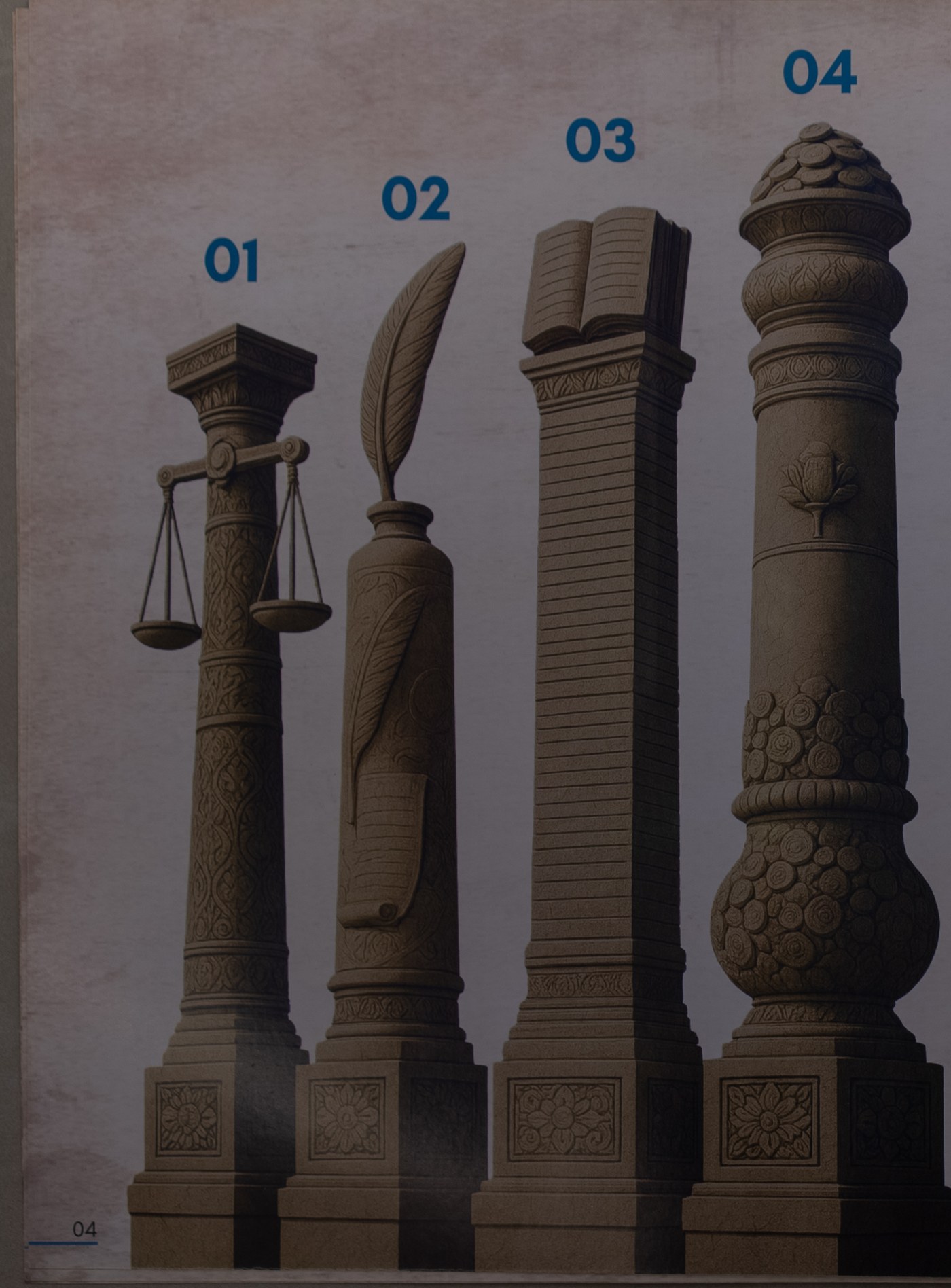 Four pillars illustration
